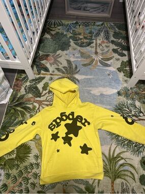 Yellow & Black beluga Sp5der Hoodie